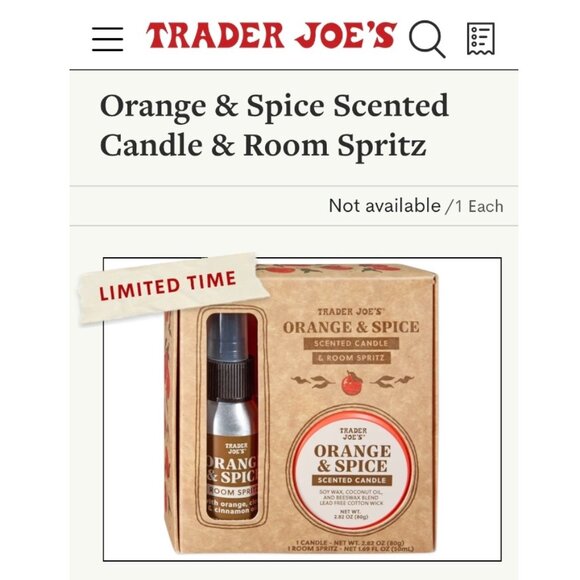 Trader Joe's—Limited Edition Orange Spice Candle & Room Spritz Gift Set *NIB* - Picture 7 of 7